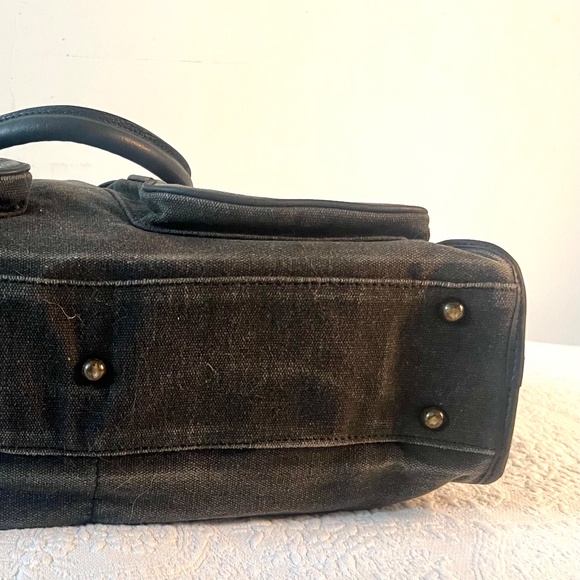 Crowncap Italian Leather Waxed Cotton Canvas Tote - Picture 5 of 5